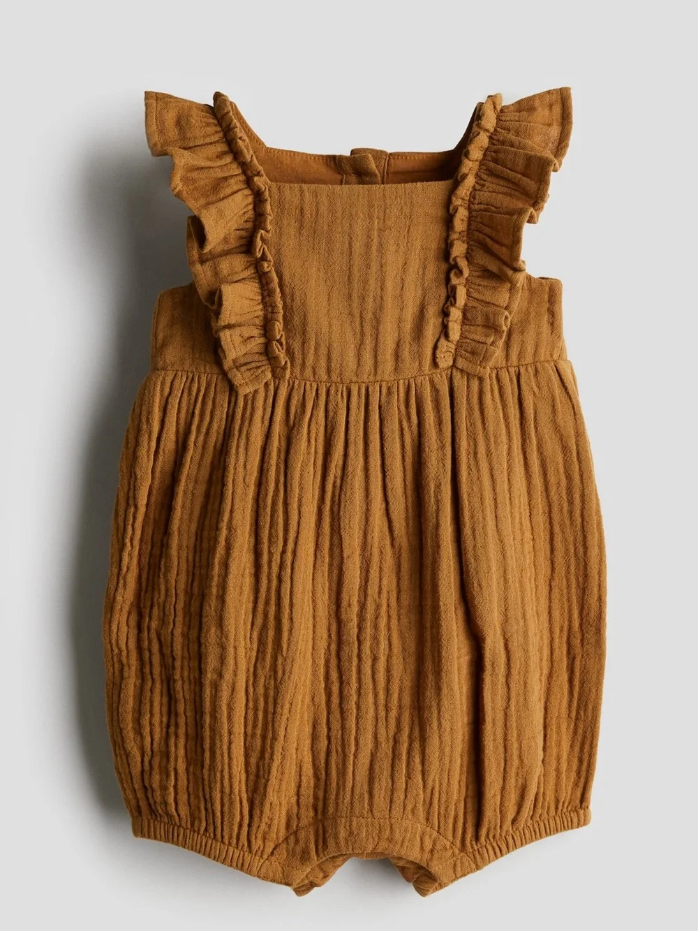 NWT H&M RUFFLE-TRIMMED MUSLIN ROMPER SUITS Sz 2T